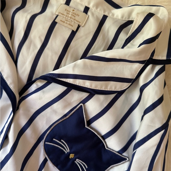 kate spade cat Blue and White Striped Pajama Set - Picture 2 of 2